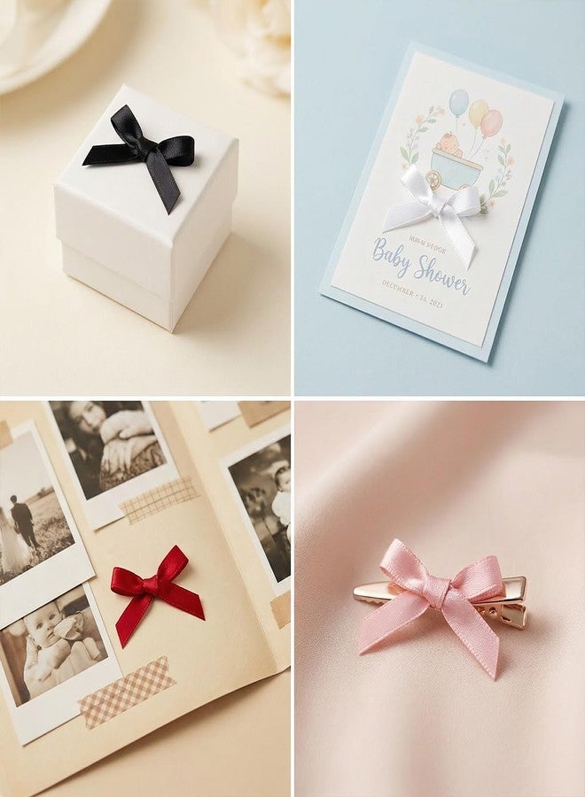 TULOBI 100 PCS Mini Bows - 1.6 in Tiny Satin Bow for Crafts, Gift Wrapping, Sewing Scrapbook - Wedding Party Favors Gift Box Decorations (Pink) - Image 5